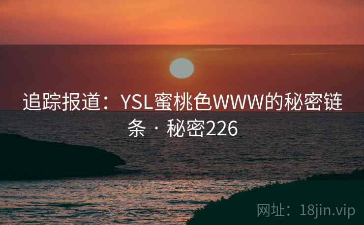 追踪报道:YSL蜜桃色WWW的秘密链条 · 秘密226 追踪报道:YSL蜜桃色WWW的秘密链条 · 秘密226